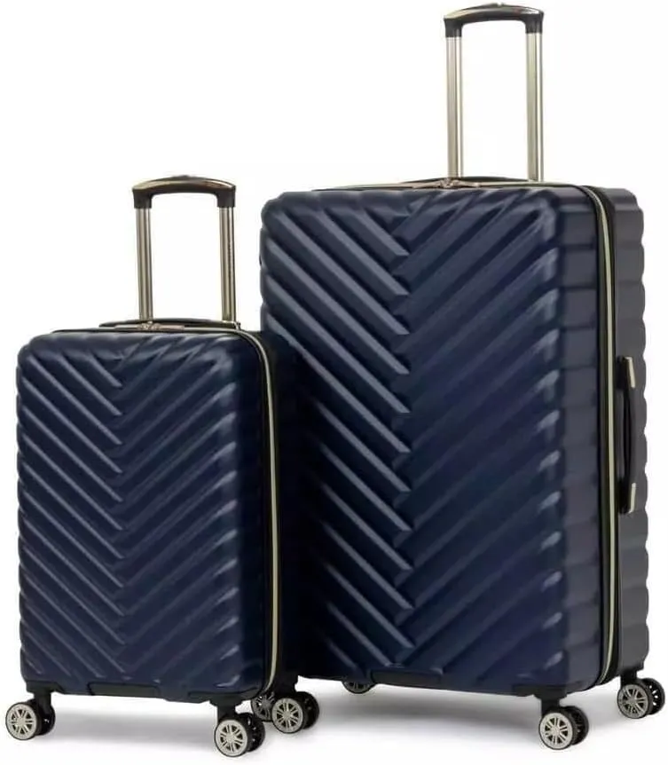 2-Piece Luggage Set with Accessory Pockets, 30 in Navy Hardside Suitcase with Wheels - Travel Essential, 2 Piece Luggage Sets with Spinner Wheels, Luggage Sets,
