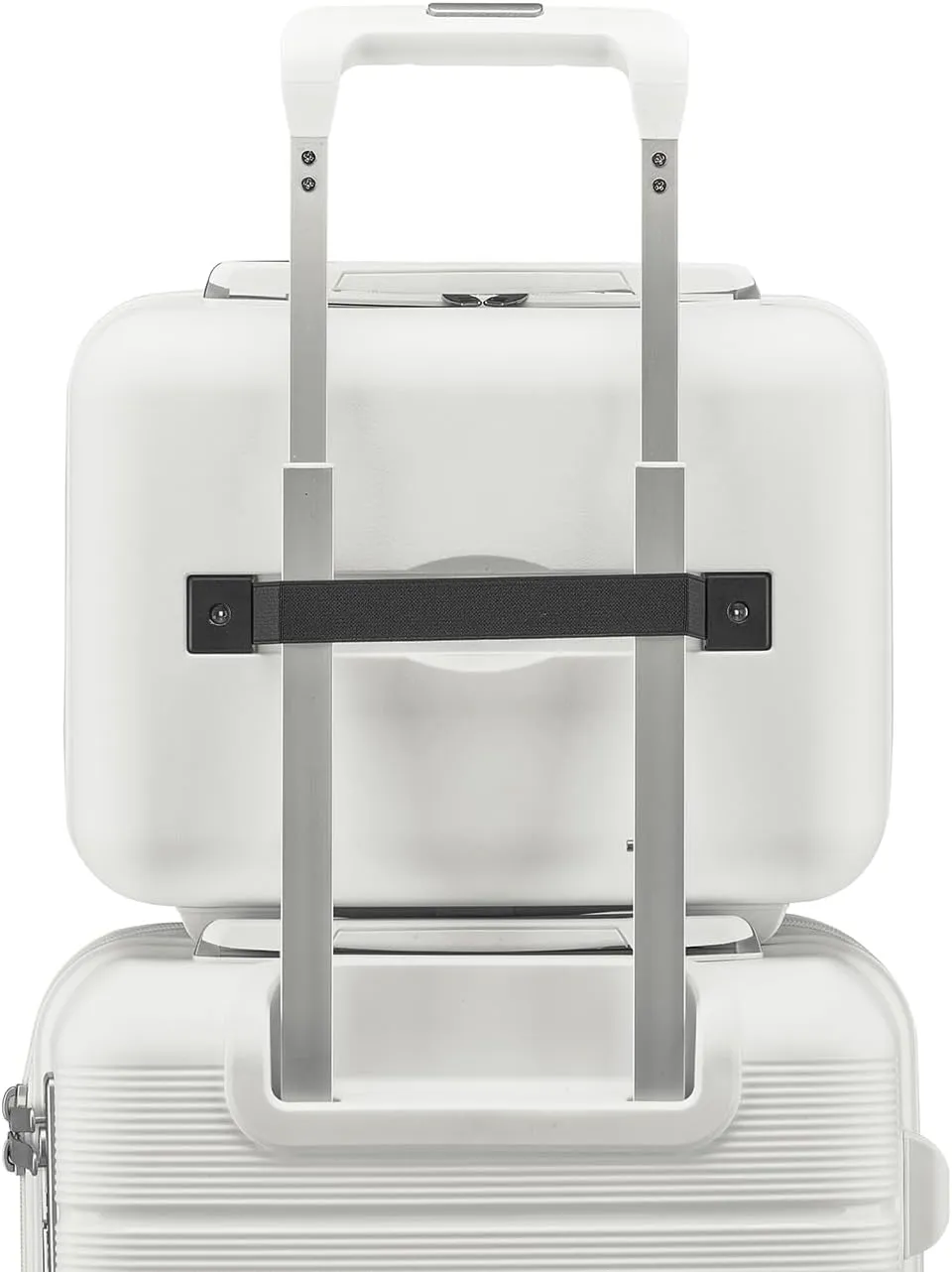 4-Piece Expandable Lightweight Luggage Set (14/20/24/28) with 4x Double 360 Silent Spinner Wheels, PP Hardshell Durable Suitcase & TSA Lock- Travel Essential (White)