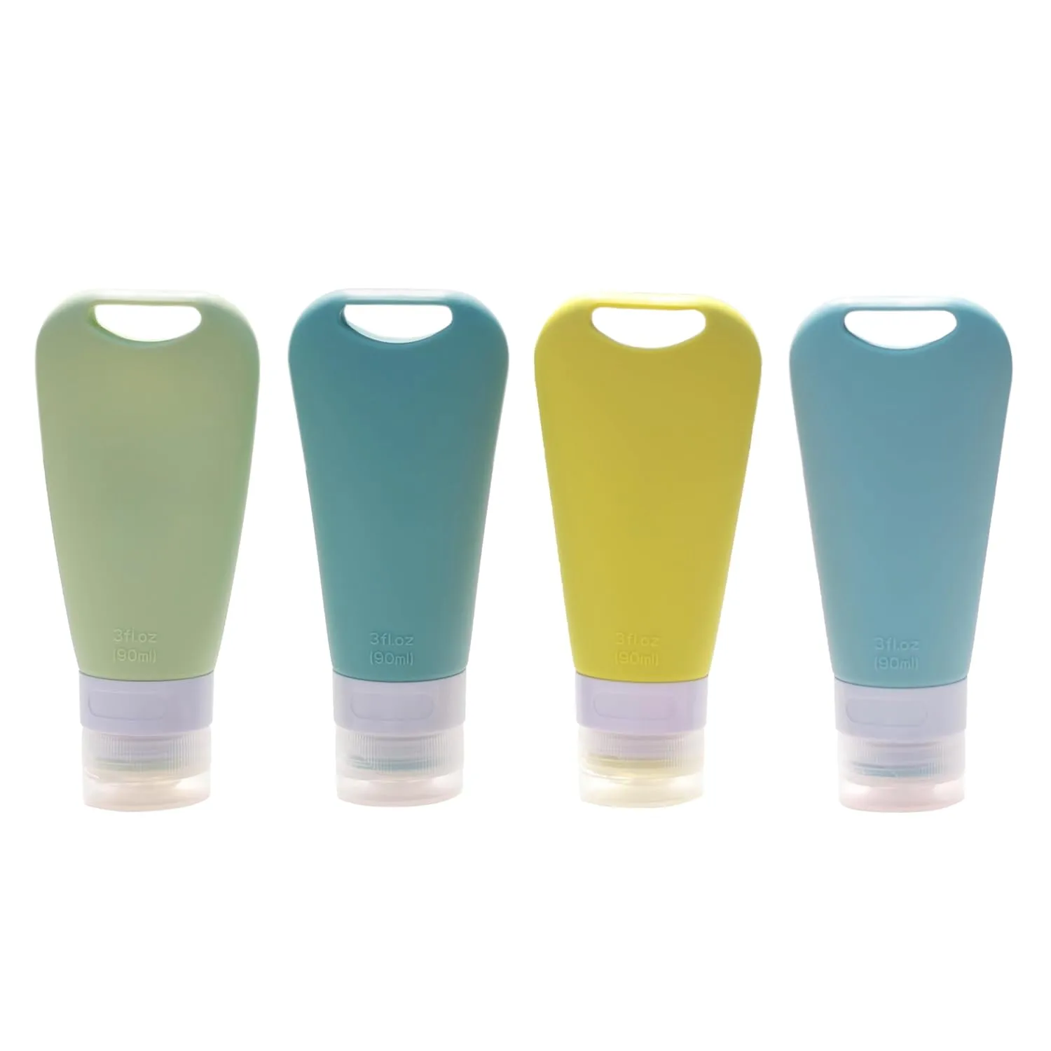 4Pack Travel Size Toiletries Kit - TSA Approved 3oz Leak Proof Refillable Squeeze Bottles for Toiletries | Essential Cosmetic Container Kits with Toiletry Bag - Holes-Fan