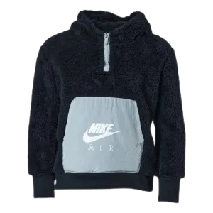Air Sherpa Half Zip Hoodie Junior Black/Grey