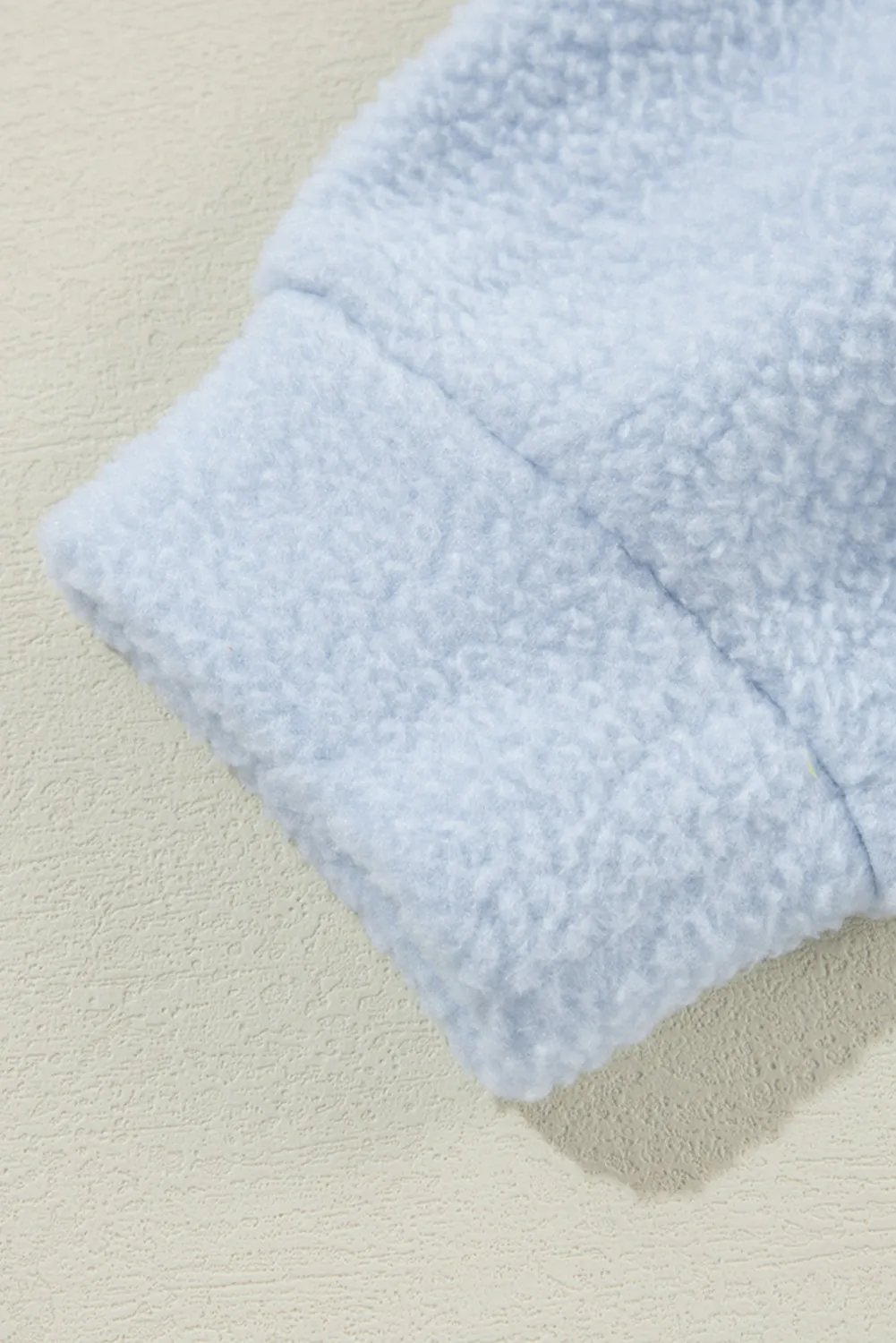 Beau Blue Cropped Sherpa Zip Up Hoodie