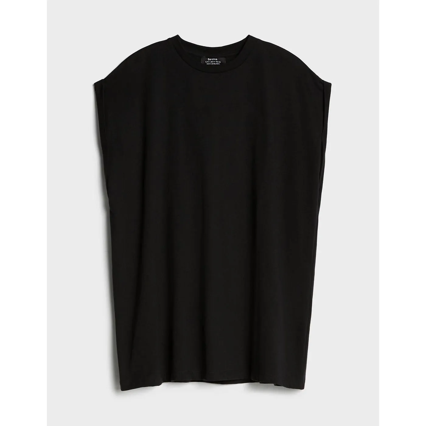 Black Sleeveless Oversized Tshirt
