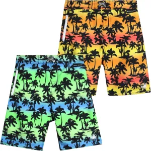 Body Glove Boys' Board Shorts  2 Pack UPF 50  Quick Dry Bathing Suit Swim Trunk (Size: 8-18)