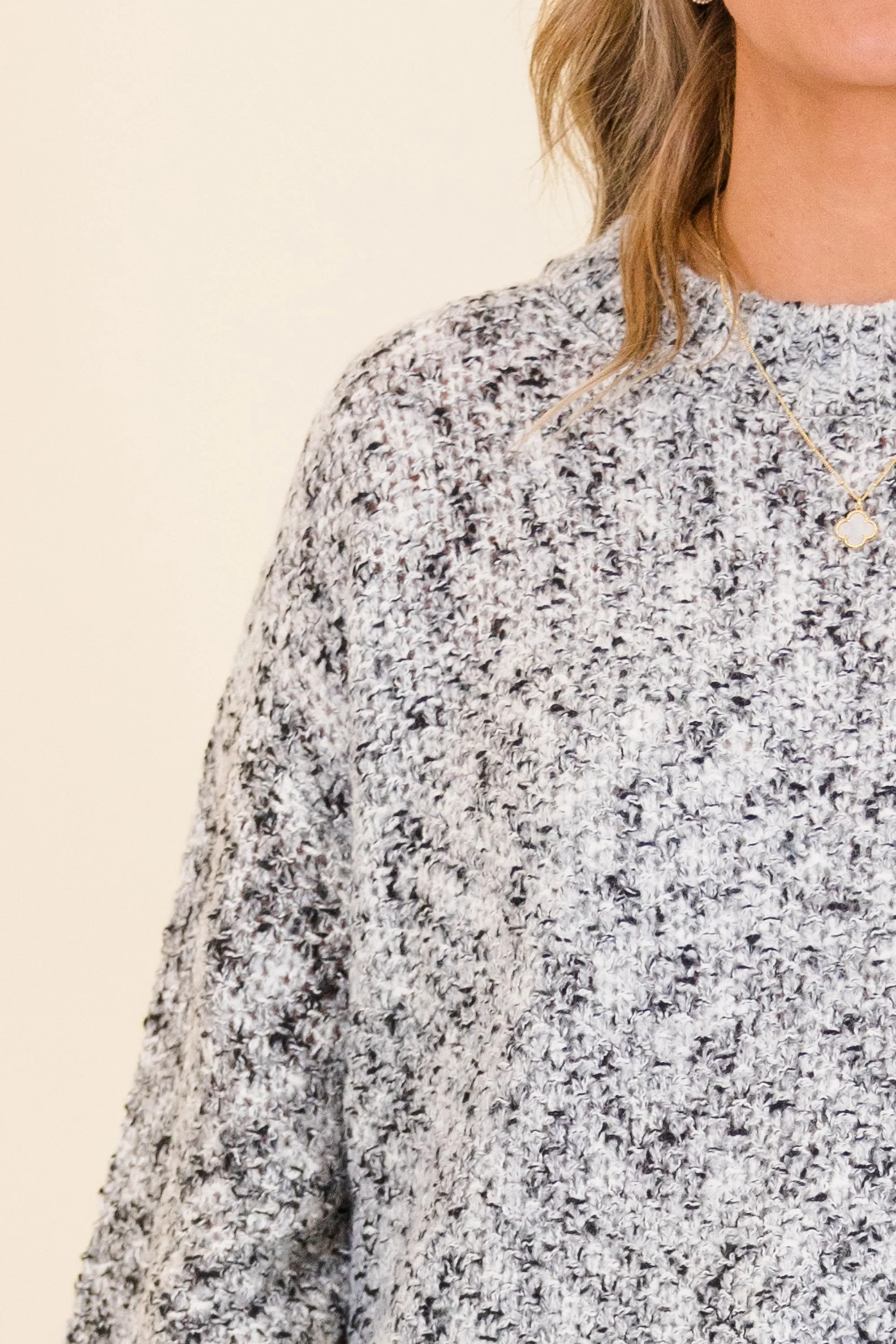 Cocoa Cozy Sweater, Ivory-Black