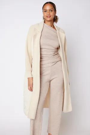 Collin Puffer Knit Mixed Media Coat