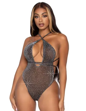 Convertible Plunging Rhinestone Teddy