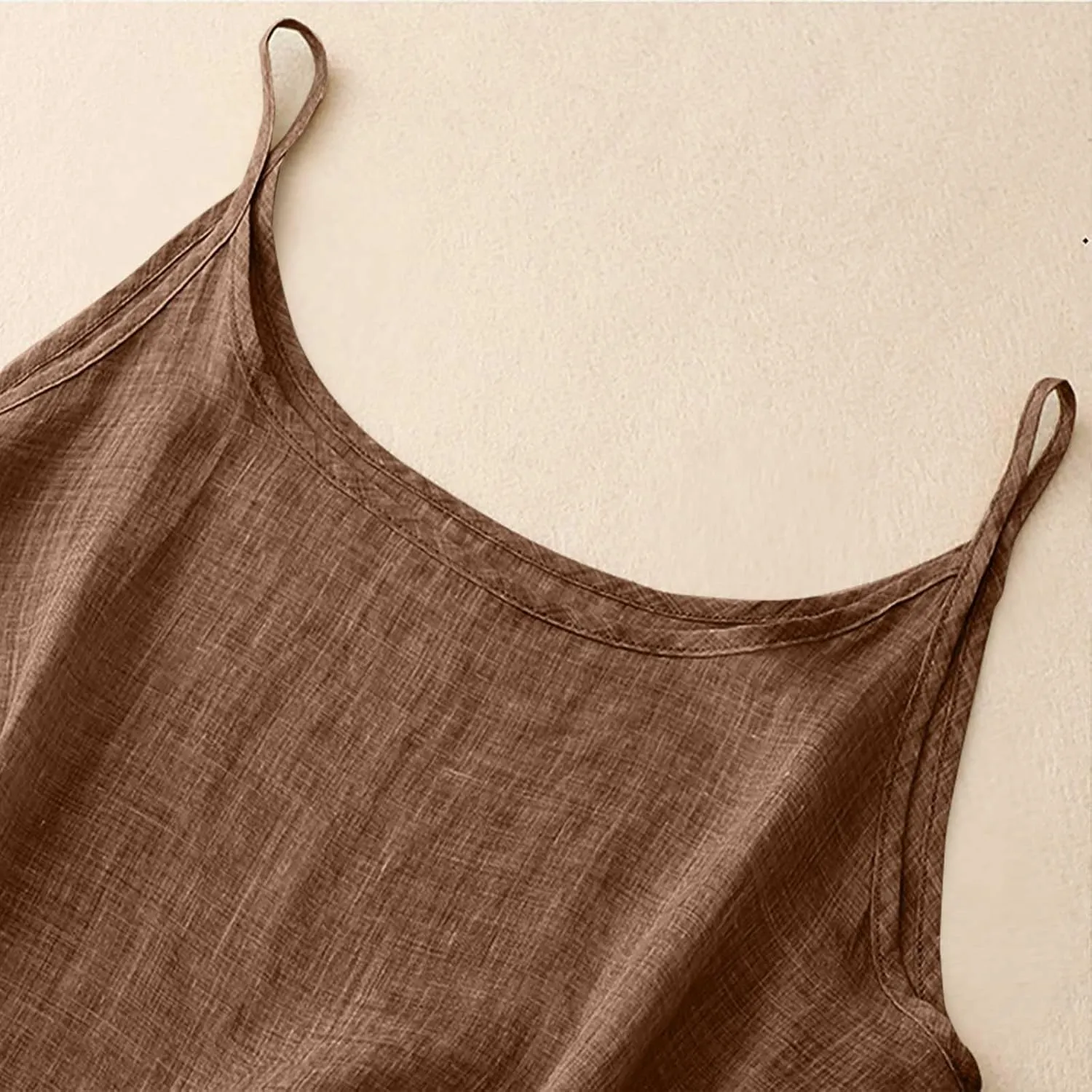 Cotton Linen Camisole Tops for Women 2025 Spaghetti Strap Loose Fit Tank Top Cami Summer Casual Sleeveless Shirts