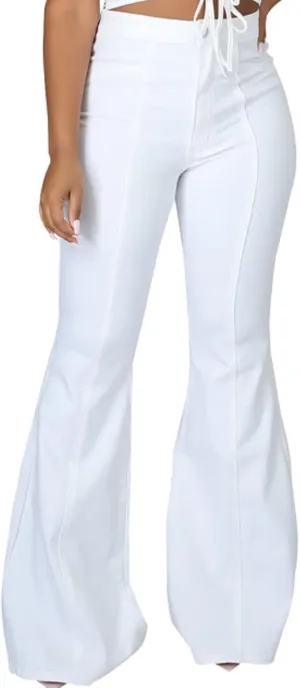 CuteCherry Bell Bottom Jeans for Women Ripped Skinny Bell Bottom Raw Hem Denim Pants