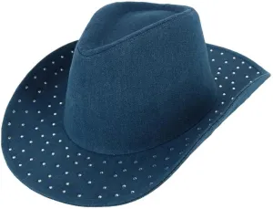 David & Young Women's Glitter Embellished Denim Cowboy Hat