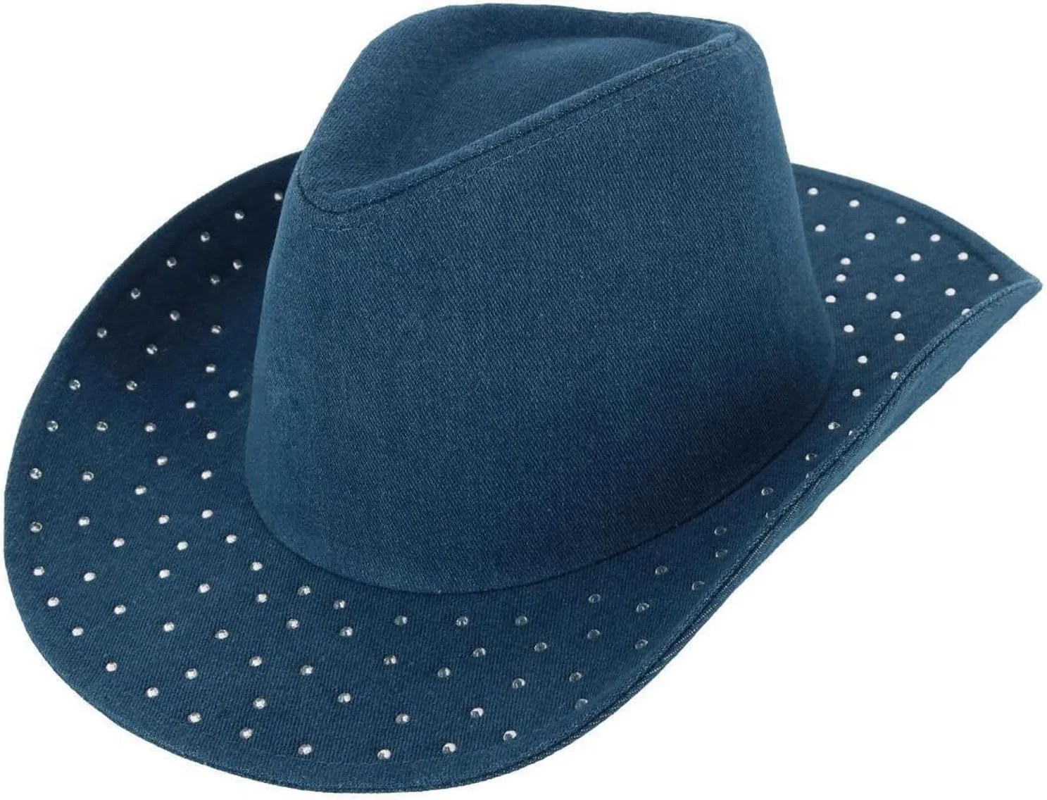 David & Young Women's Glitter Embellished Denim Cowboy Hat