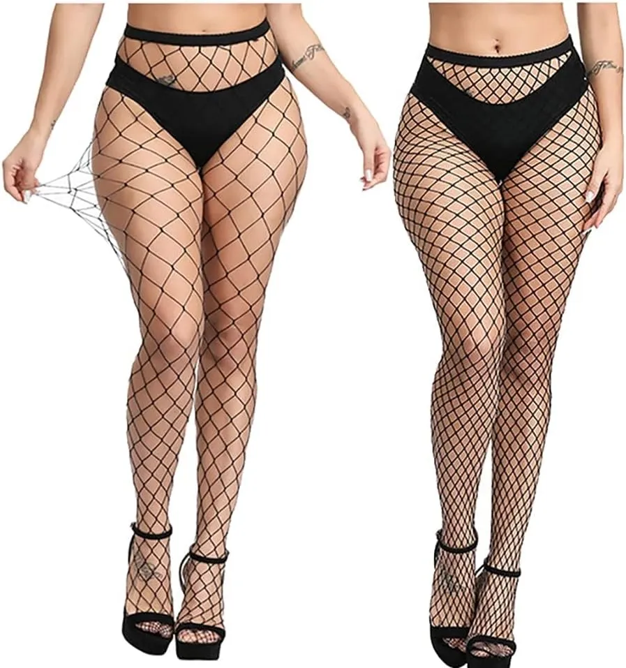 Fishnet Stockings For Women High Waisted Fishnet Tights Sexy Wide Mesh Fishnet Stockings