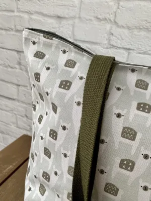 Foldable Travel Tote Grocery Bag Market Shopper Baby Bag Beach Tote Alpaca Llama Print