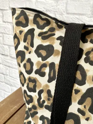Foldable Travel Tote Grocery Bag Market Shopper Baby Bag Beach Tote Leopard Animal Print