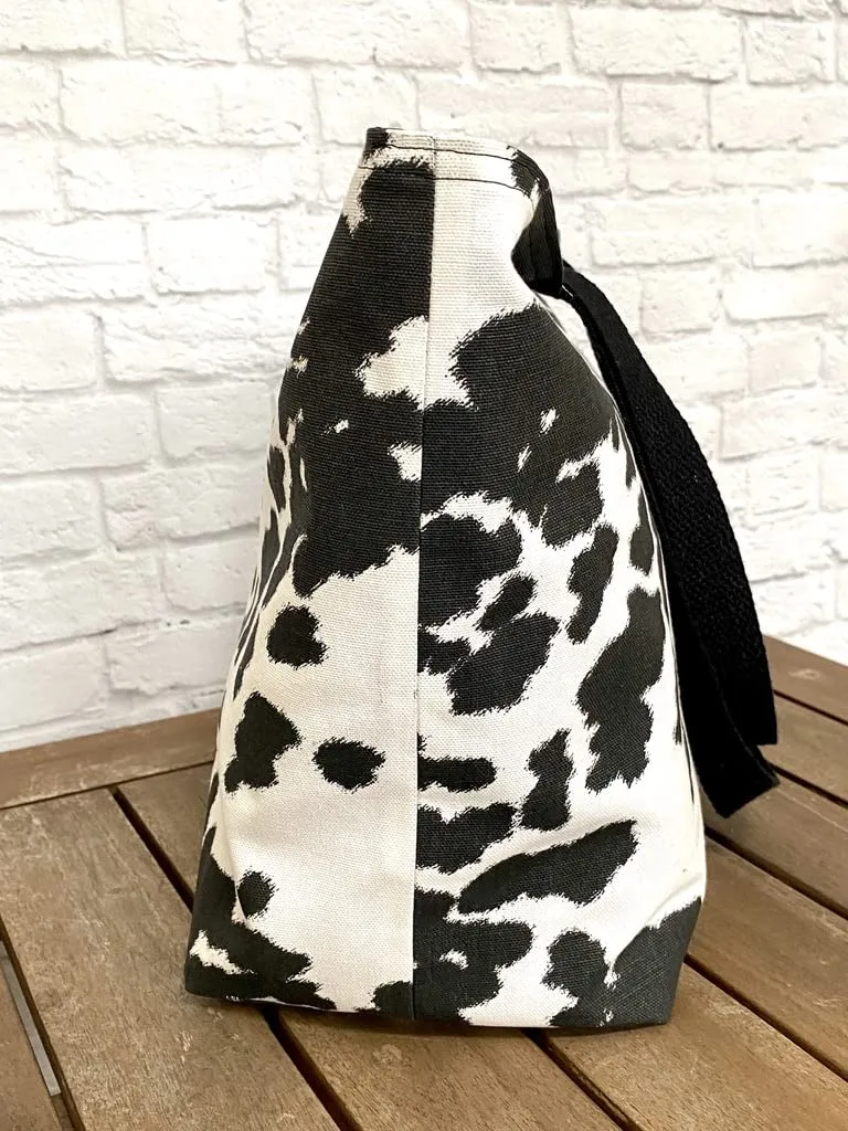 Foldable Travel Tote Grocery Bag Market Shopper Baby Bag Beach Tote Western Cowhide Print