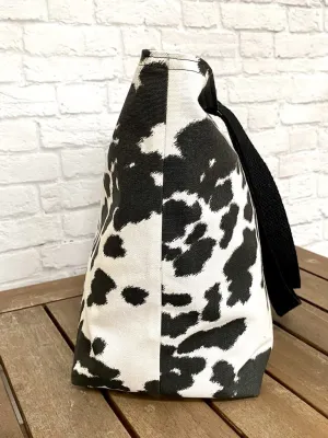 Foldable Travel Tote Grocery Bag Market Shopper Baby Bag Beach Tote Western Cowhide Print