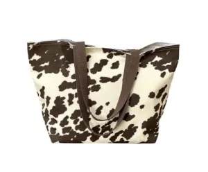 Foldable Travel Tote Grocery Bag Market Shopper Baby Bag Beach Tote Western Cowhide Print