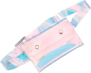 FRCOLOR Transparent Waist Bag with Belt Multifunctional Coin Purse Phone Holder for Sports Shopping Travel and Outdoor Activities Chic Compact Design