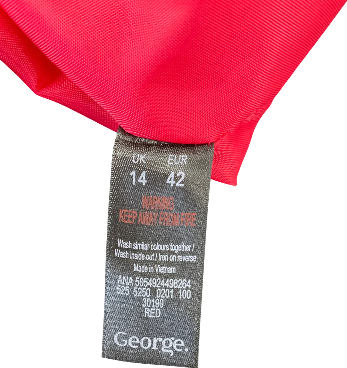 George Red Longline Formal Coat UK 14