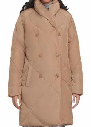 Gold Shawl Collar Puffer