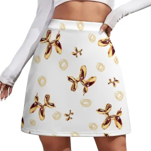 Graffiti Colorful Pattern Double Layer Stretchy Bodycon Short Mini Skirt Slim Fit Pencil Elastic Waistband