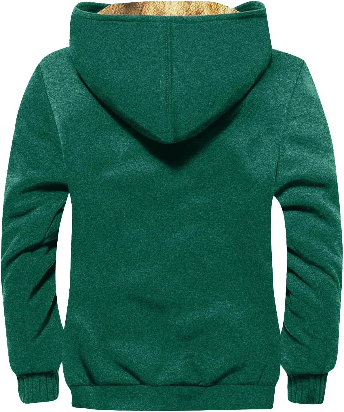 Hoodies for Men Zip Up Sweashirts Flannel Shirt Plaid Zip Up Sherpa Hooded Sweatshirt Warm Winter Coat
