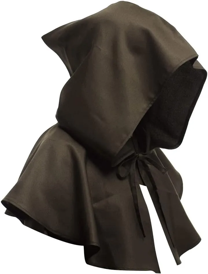 Ibluelover Halloween Grim Cowl Cloak Medieval Cape Gothic Cowl Hat Unisex Cosplay Costumes Hooded Poncho Wicca Pagan Hood Hat