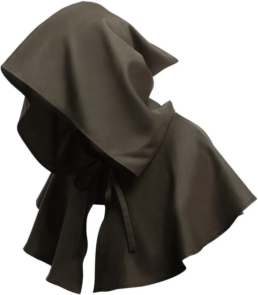 Ibluelover Halloween Grim Cowl Cloak Medieval Cape Gothic Cowl Hat Unisex Cosplay Costumes Hooded Poncho Wicca Pagan Hood Hat