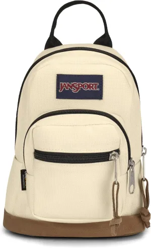 JanSport Right Pack Mini  Compact Backpack with Large Main Compartment, Front Utility Pocket, and Front Zippered Stash Pocket, Coconut