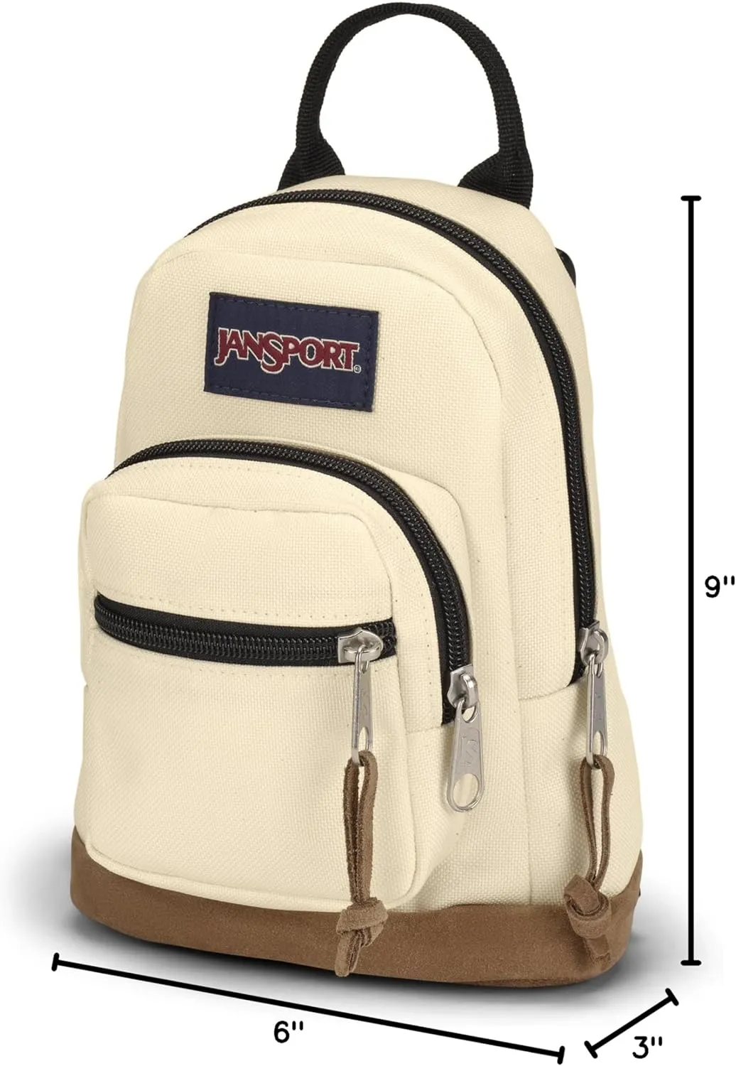 JanSport Right Pack Mini  Compact Backpack with Large Main Compartment, Front Utility Pocket, and Front Zippered Stash Pocket, Coconut