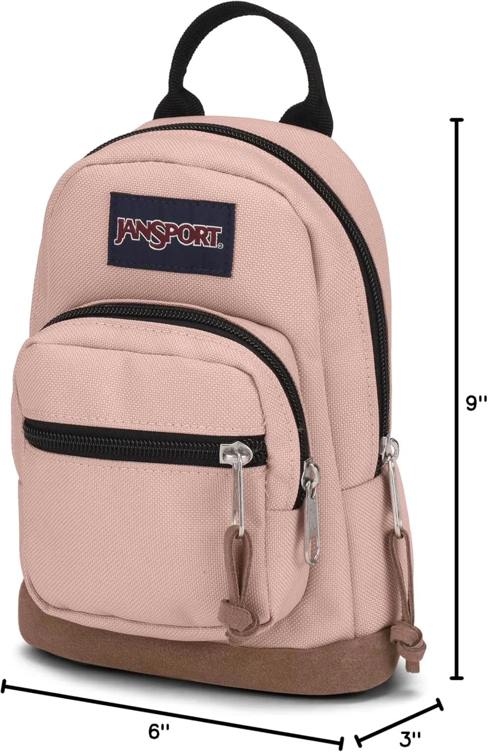 JanSport Right Pack Mini  Compact Backpack with Large Main Compartment, Front Utility Pocket, and Front Zippered Stash Pocket, Misty Rose