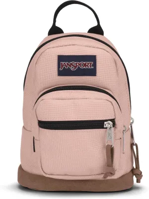 JanSport Right Pack Mini  Compact Backpack with Large Main Compartment, Front Utility Pocket, and Front Zippered Stash Pocket, Misty Rose