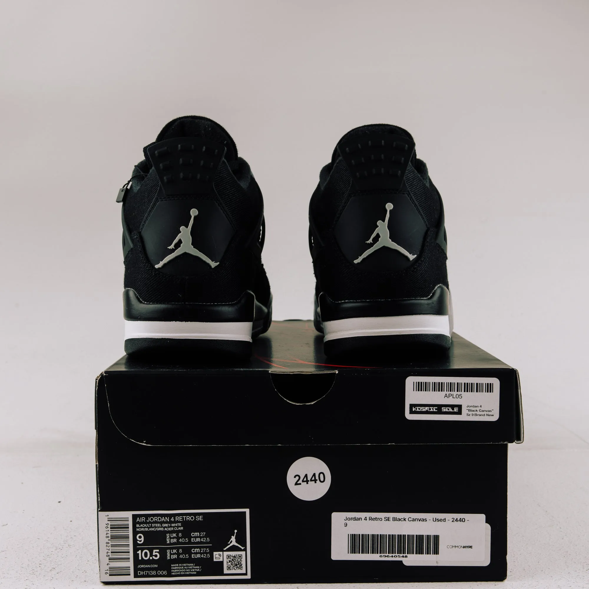 Jordan 4 Retro SE Black Canvas - Used - 2440