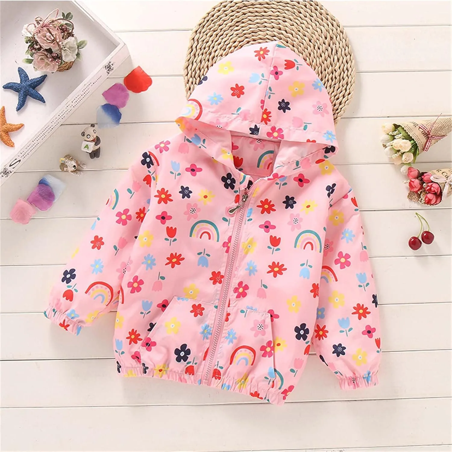 Kids Boys Girls Fleece Lined Windbreaker Jacket Fashion Prints Hoodie for Fall Winter 3T Rain Jacket Boys