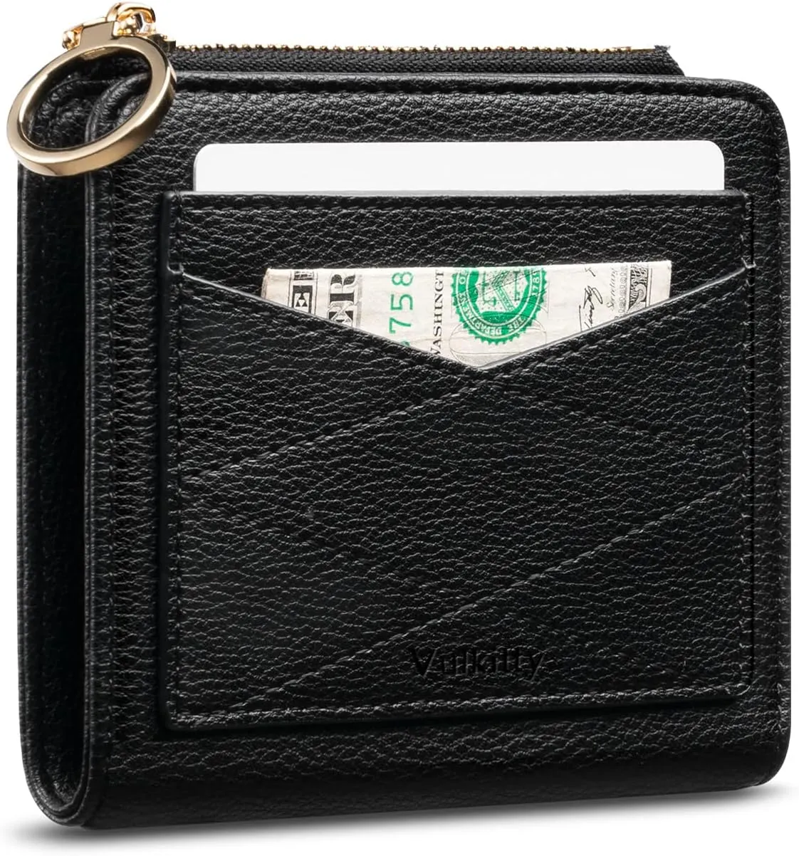 Leather Wallet for Woman RFID Blocking Bifold Small Compact Wallets Zipper Pocket Purse Large Capacity Card Hold Case with ID window