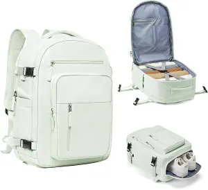 Lightweight Travel Backpack For Women Men Carry On Backpack Flight Approved Travel Bag Personal Item Waterproof Luggage Backpack With Shoe & Laptop Compartment(Mint Green)