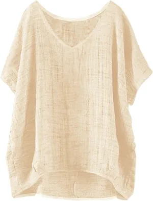 Linen Shirts for Women Summer Casual Trendy Boho Plus Size Shirts Crewneck Short Sleeve Cute Tops Loose Fit Blouses