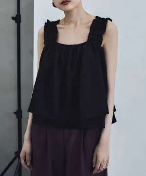Linen touch gathered bustier