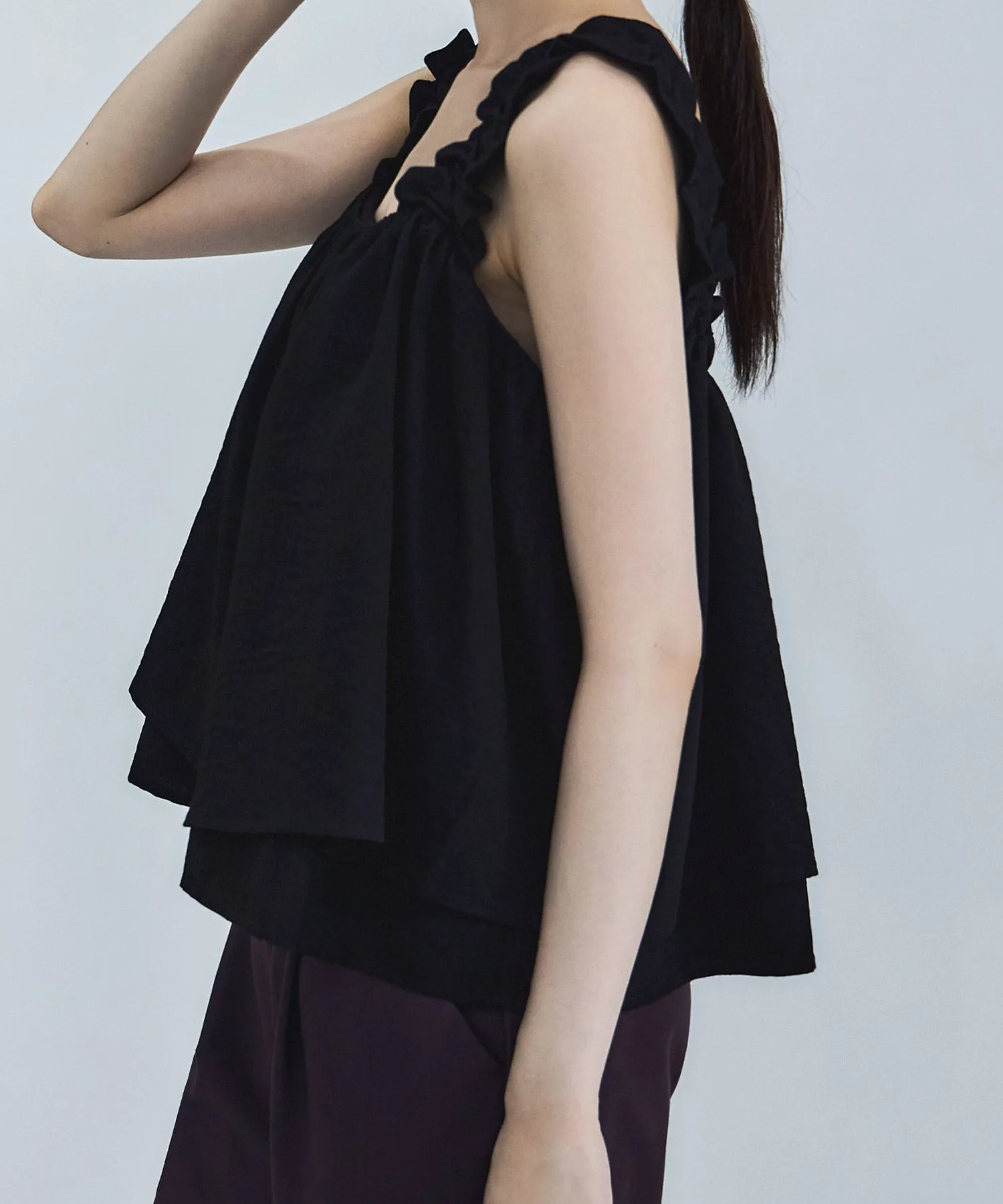 Linen touch gathered bustier