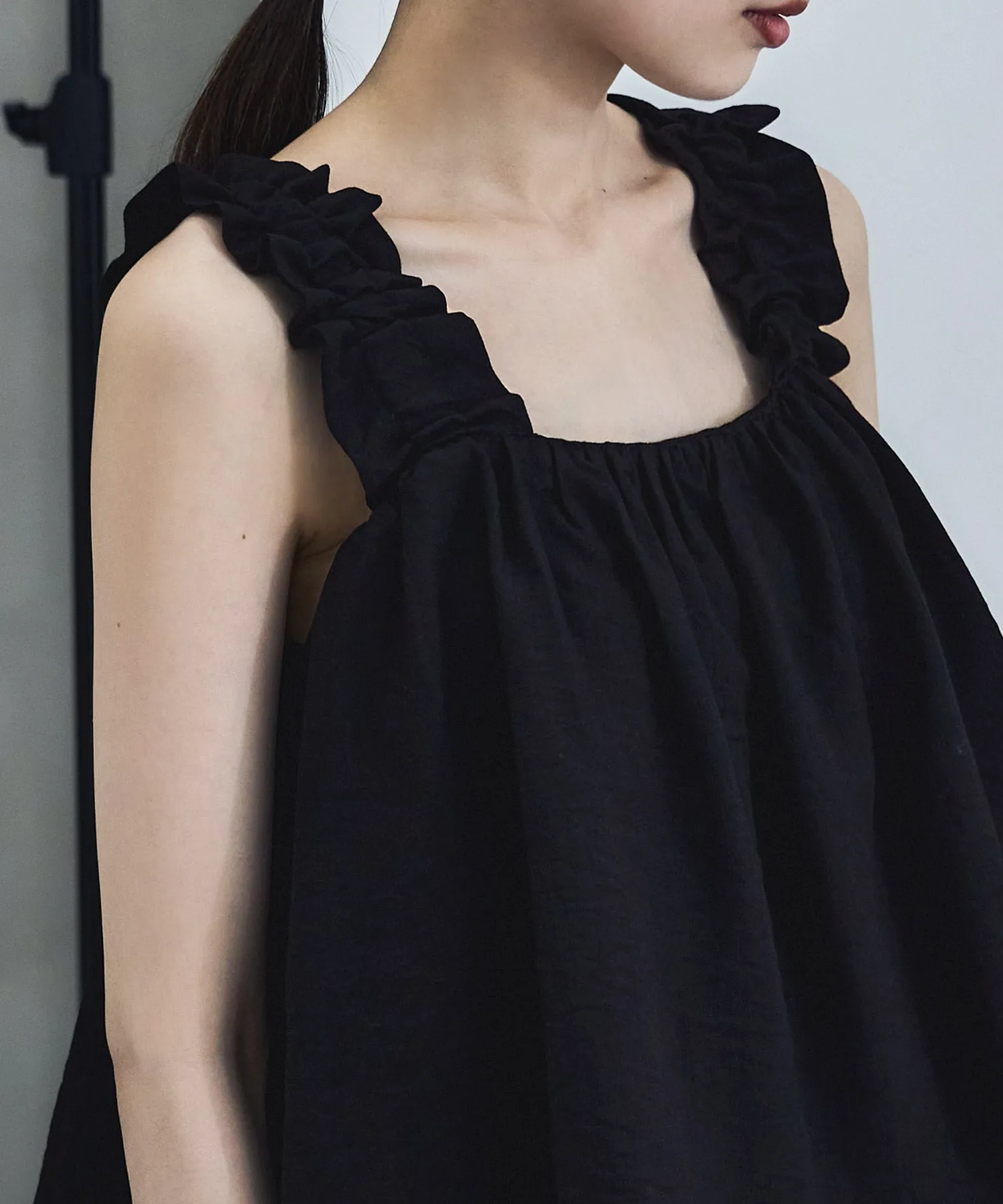 Linen touch gathered bustier