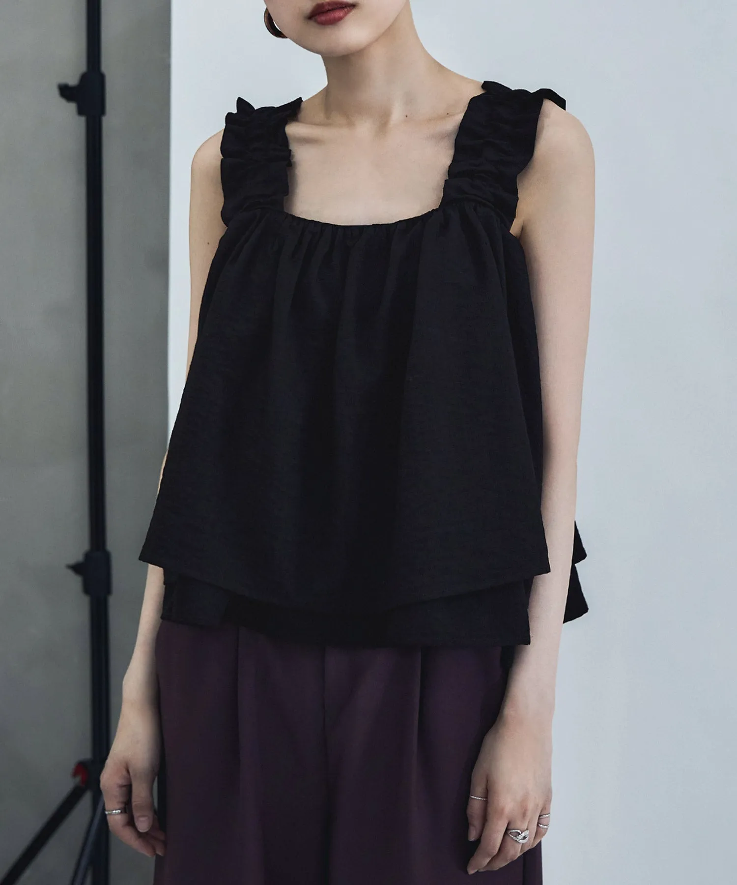 Linen touch gathered bustier
