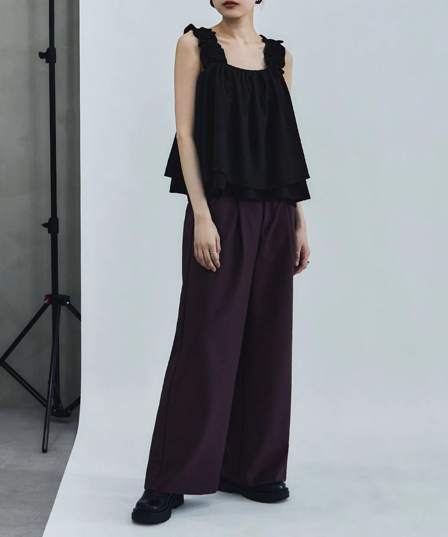 Linen touch gathered bustier