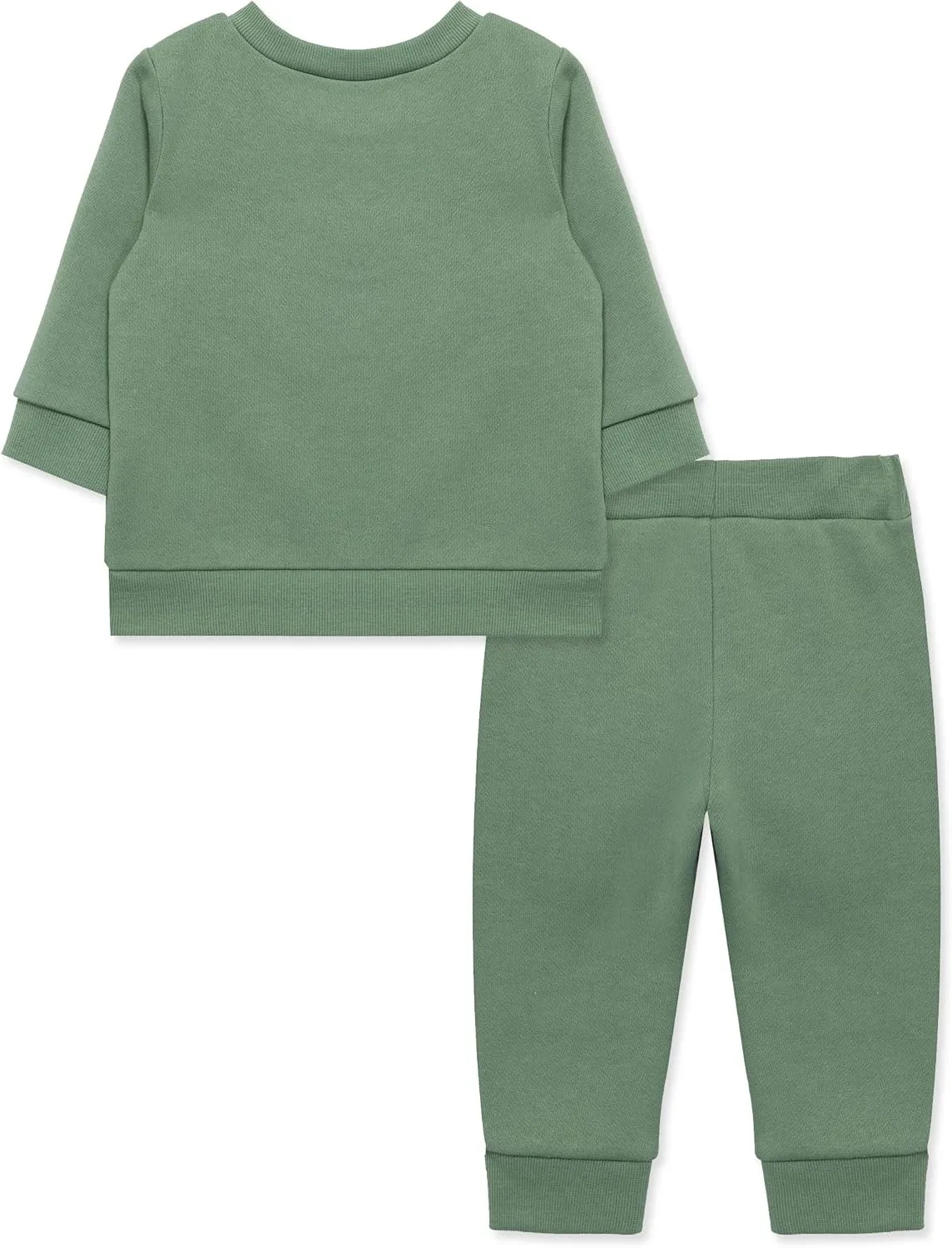 Little Me Simply Essential Solids Organic Cotton Blend Baby Boys' Fleece Sweatshirt and Pant Set, 12 Months - 4 Toddler