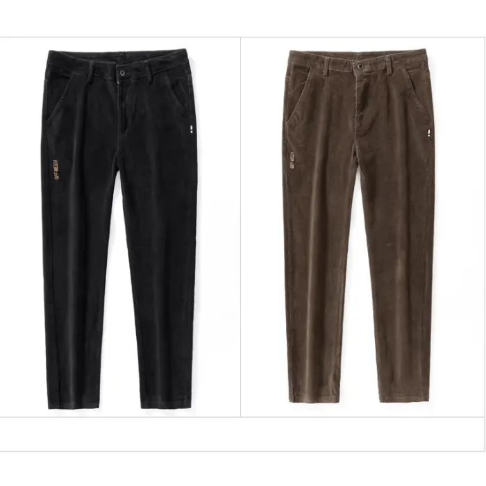 Men's Fleece-Lined Corduroy Pants: Warm Winter Trousers