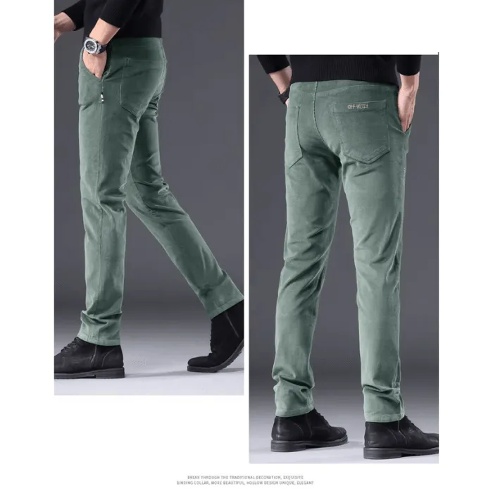 Men's Fleece-Lined Corduroy Pants: Warm Winter Trousers
