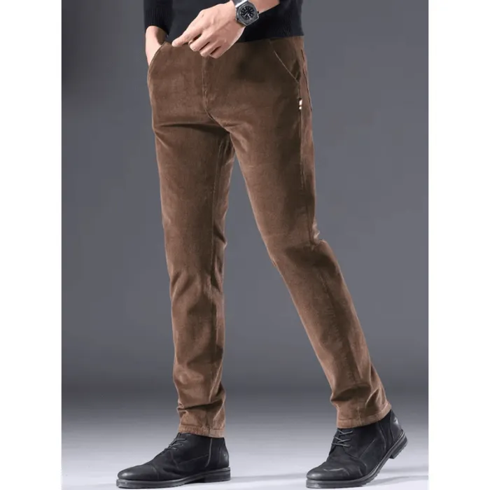 Men's Fleece-Lined Corduroy Pants: Warm Winter Trousers