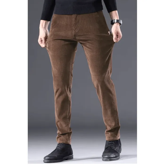 Men's Fleece-Lined Corduroy Pants: Warm Winter Trousers