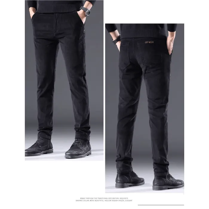 Men's Fleece-Lined Corduroy Pants: Warm Winter Trousers