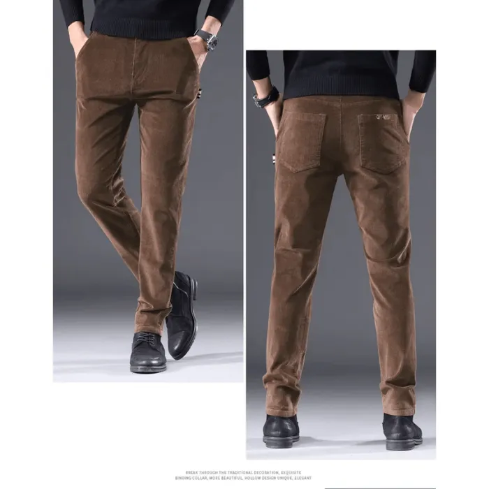 Men's Fleece-Lined Corduroy Pants: Warm Winter Trousers