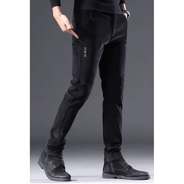 Men's Fleece-Lined Corduroy Pants: Warm Winter Trousers