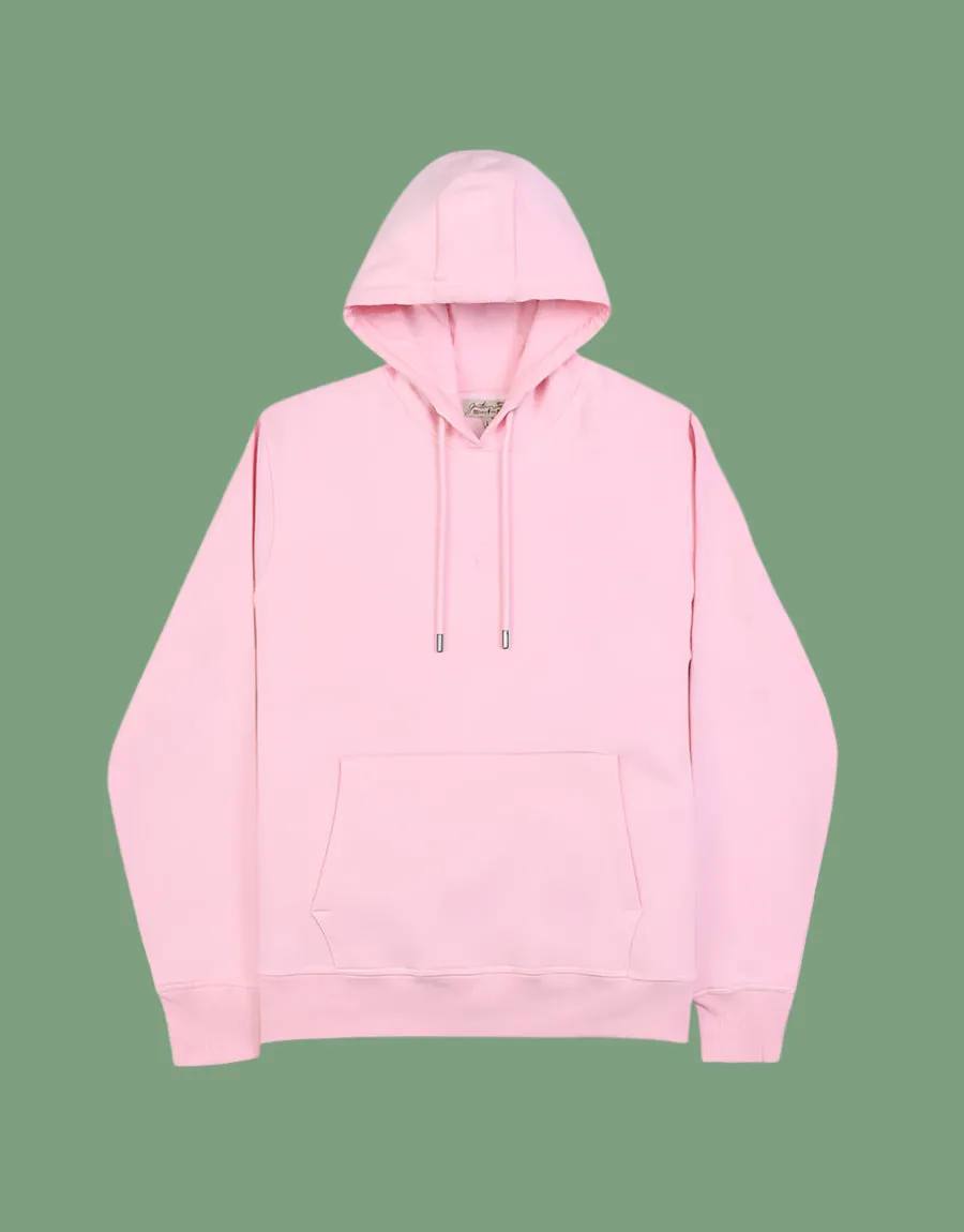 Men's Fleece Pullover Hoodie- Off White Pink